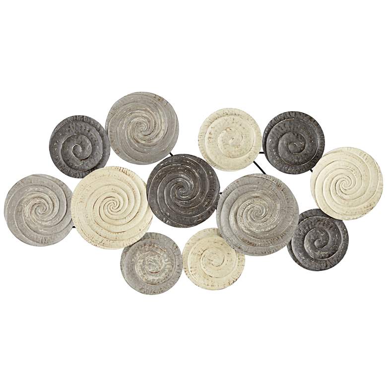 Image 2 Spiral Circles 49 1/2 inch Wide Painted Modern Metal Wall Art