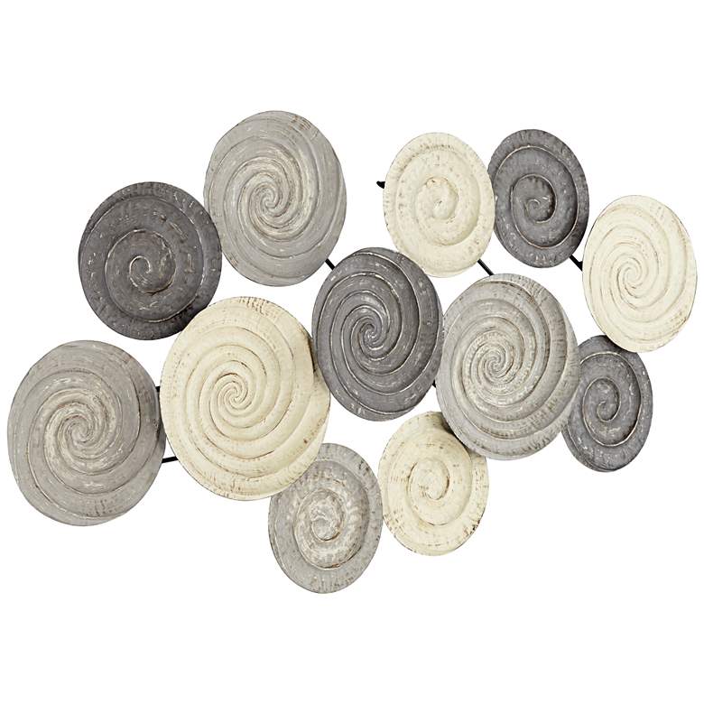 Image 4 Spiral Circles 49 1/2" Wide Painted Modern Metal Wall Art more views