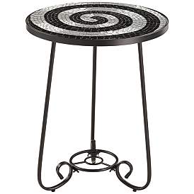 Image2 of Spiral Mosaic Black Iron Outdoor Accent Table
