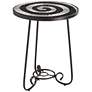 Spiral Mosaic Black Iron Outdoor Accent Table