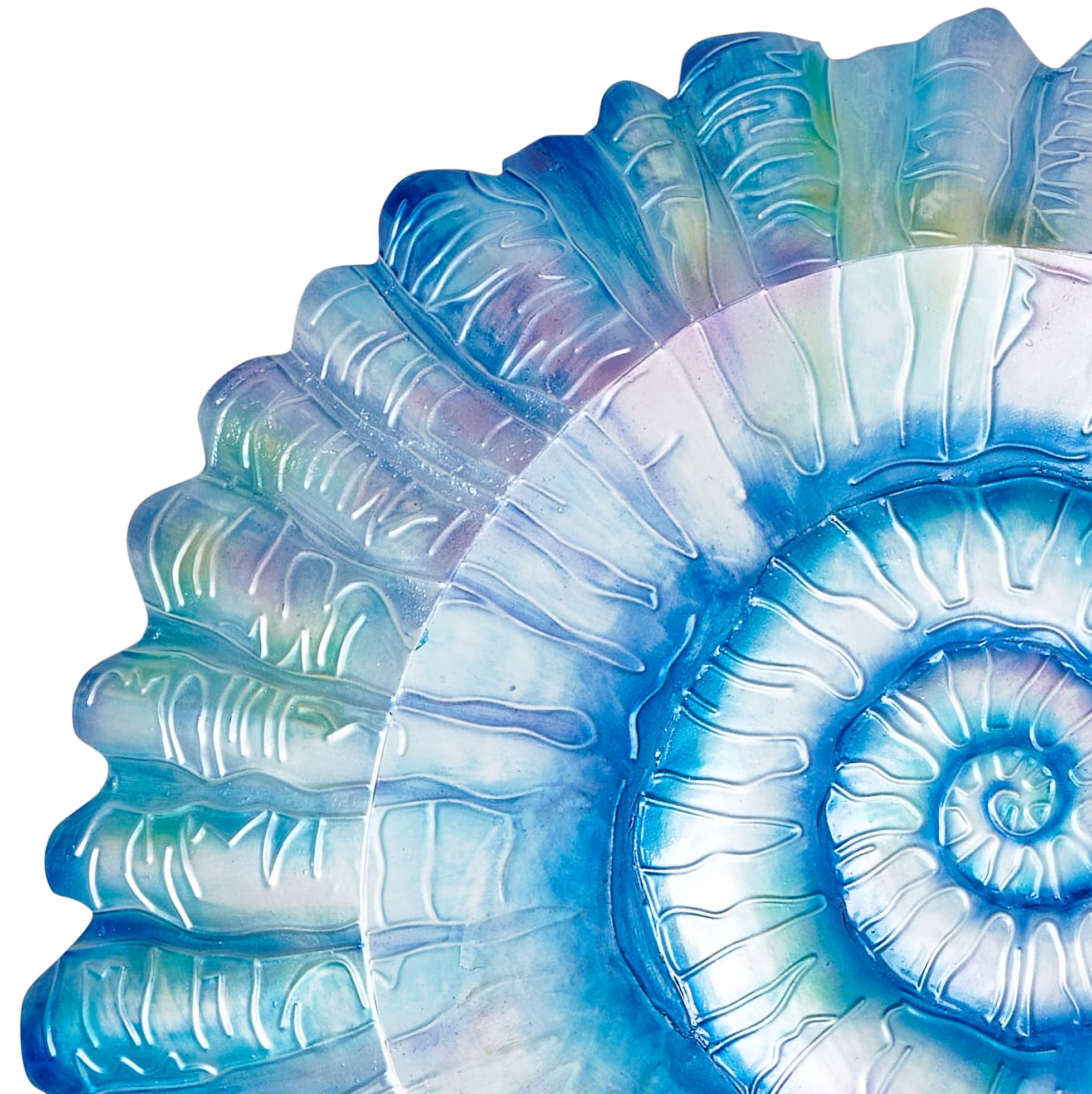 Image 2 Spiral Shell 19" Wide Blue Metal Wall Decor more views