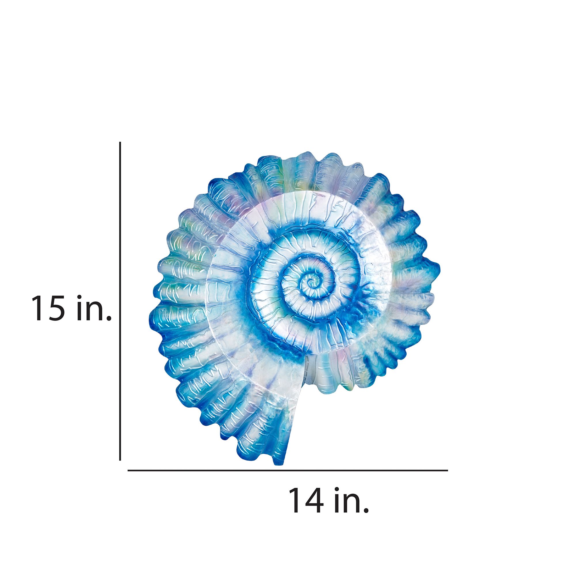 Image 4 Spiral Shell 19" Wide Blue Metal Wall Decor more views