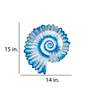 4_Spiral Shell 19" Wide Blue Metal Wall Decor more views