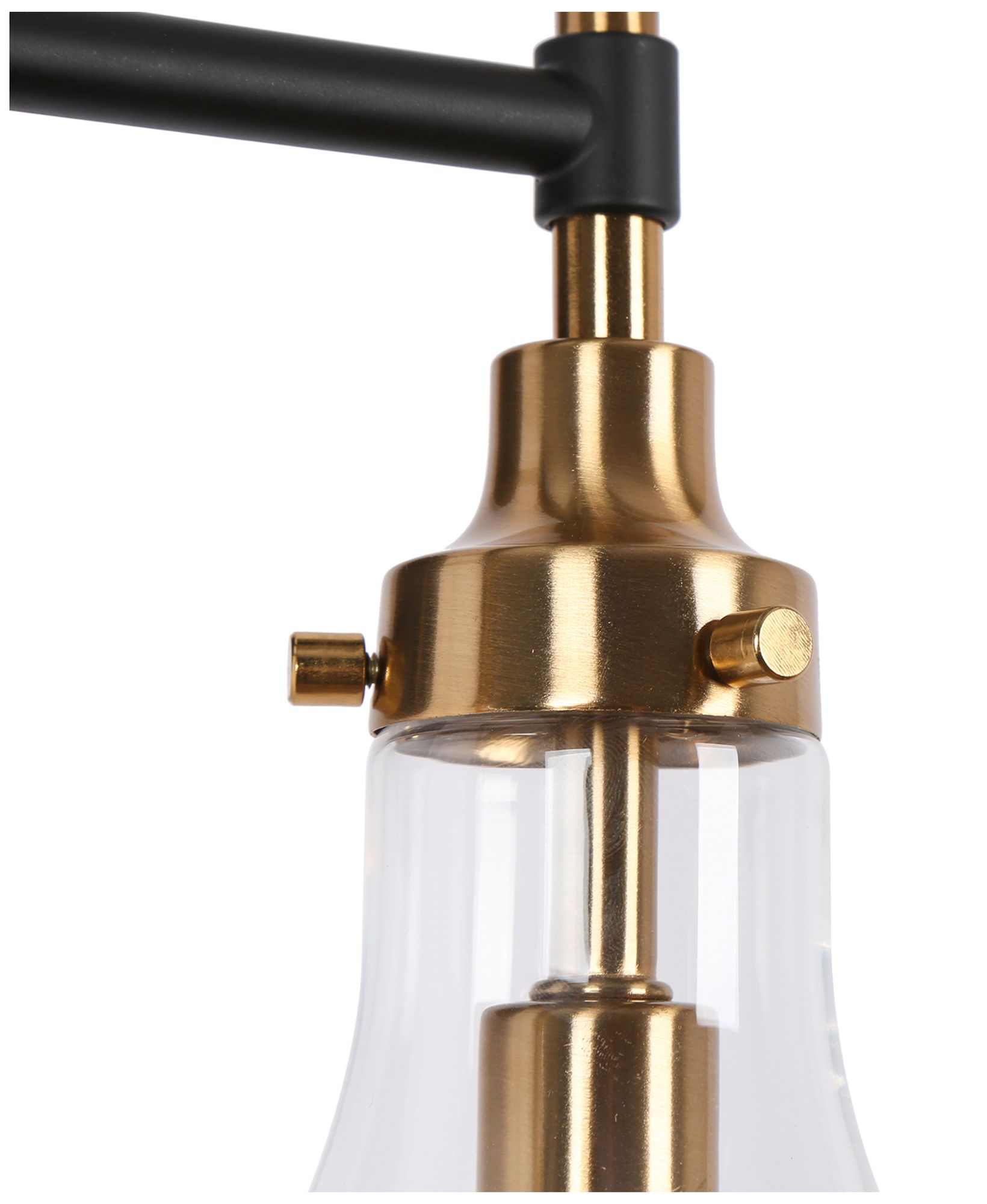 Image 4 Spire 13.8"W Brass Black 3-Light Teardrop Glass Bathroom Vanity Light more views