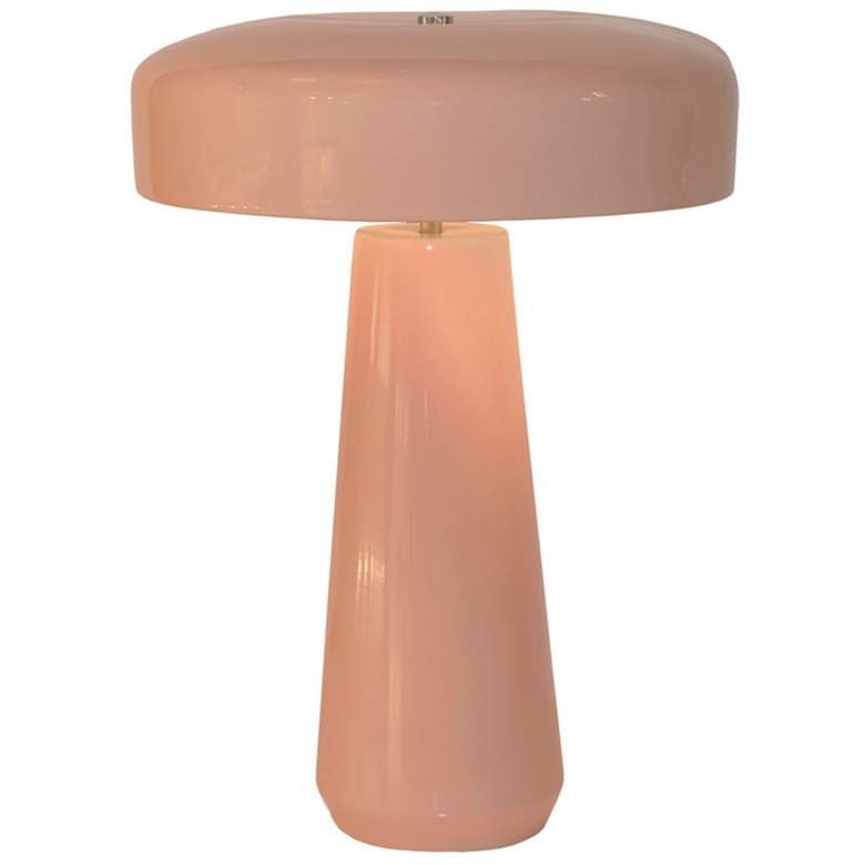 Image 1 Spire 17.75 inch Tall Gloss Blush Ceramic Table Lamp