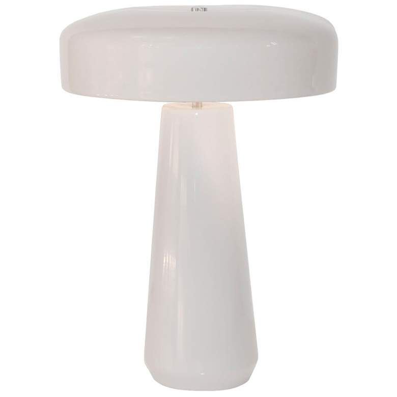 Image 1 Spire 17.75" Tall Gloss White Ceramic Table Lamp
