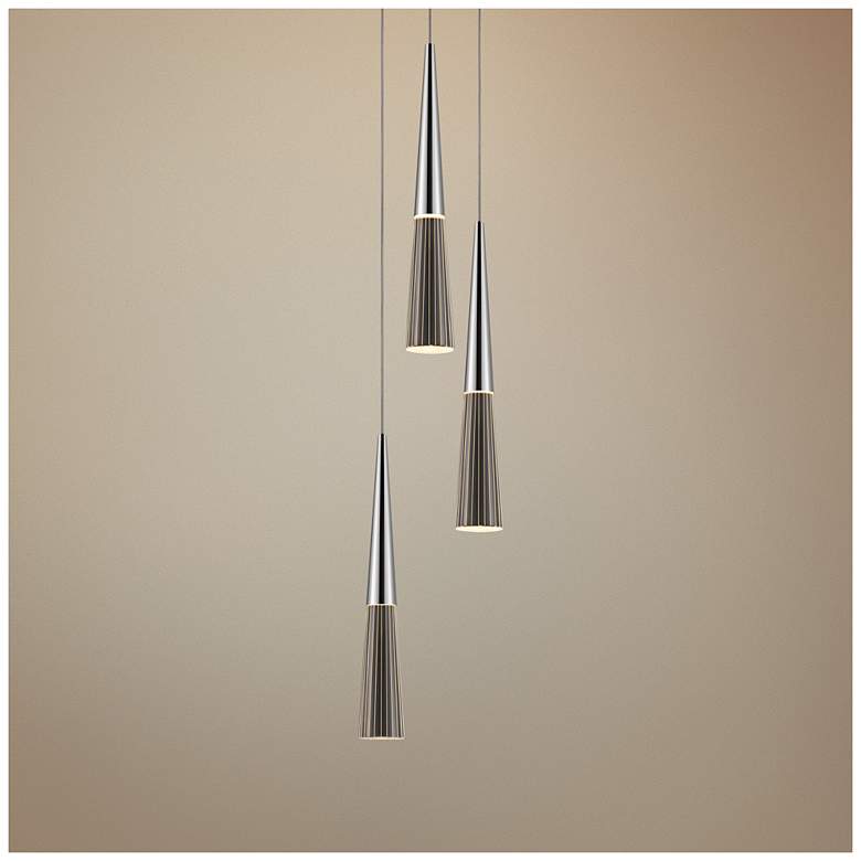 Image 1 Spire 6 1/2 inch Wide Polished Chrome LED Multi Light Pendant