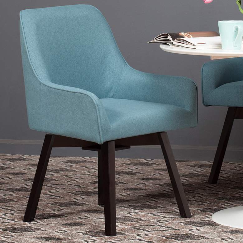Image 1 Spire Baltic Blue Fabric Modern Swivel Task Chair