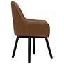 Spire Caramel Brown Bonded Leather Modern Swivel Accent Chair