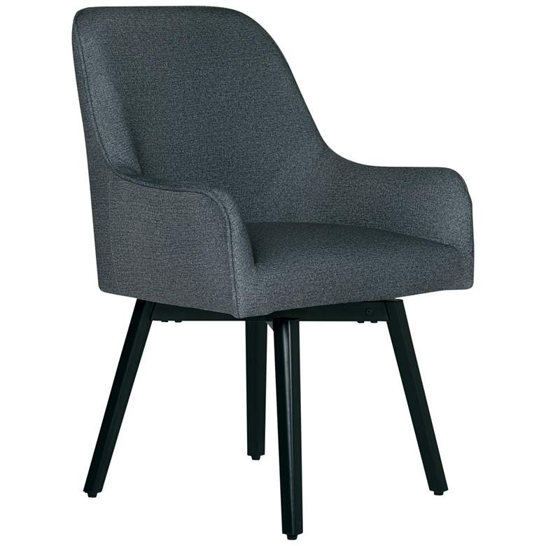 Image 2 Spire Charcoal Gray Fabric Luxe Swivel Accent Chair