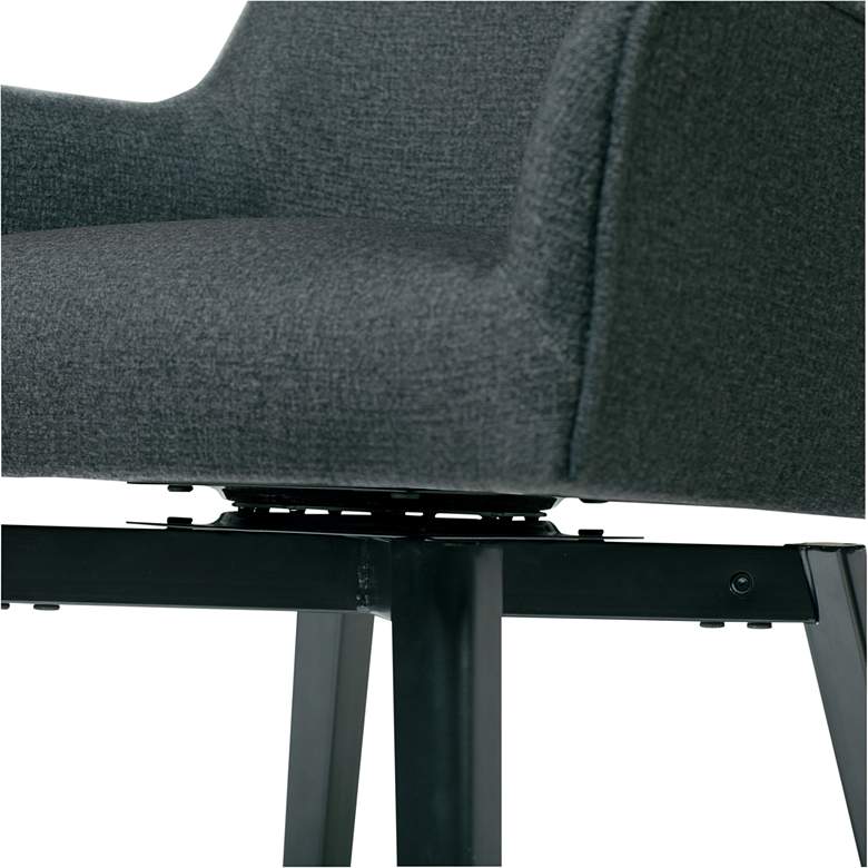 Image 3 Spire Charcoal Gray Fabric Luxe Swivel Accent Chair more views