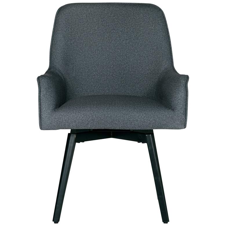 Image 4 Spire Charcoal Gray Fabric Luxe Swivel Accent Chair more views