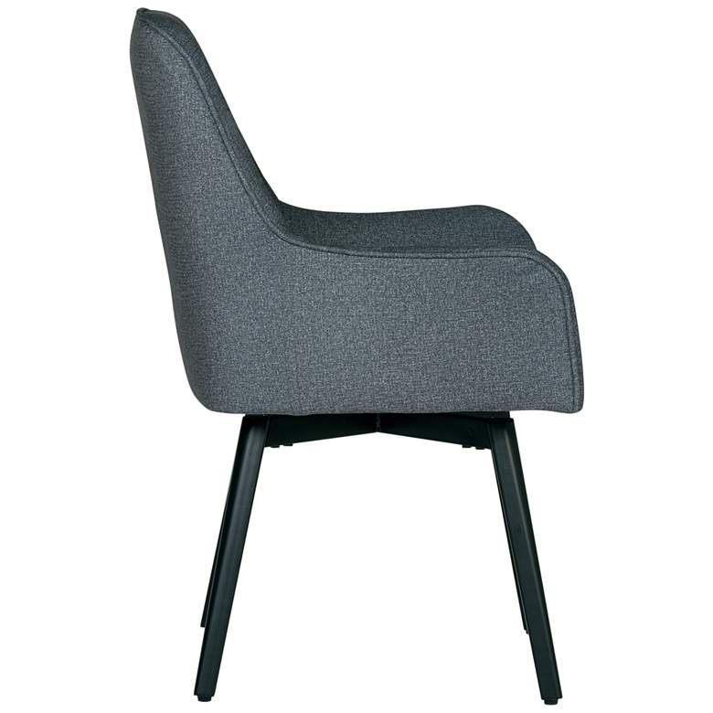 Image 5 Spire Charcoal Gray Fabric Luxe Swivel Accent Chair more views