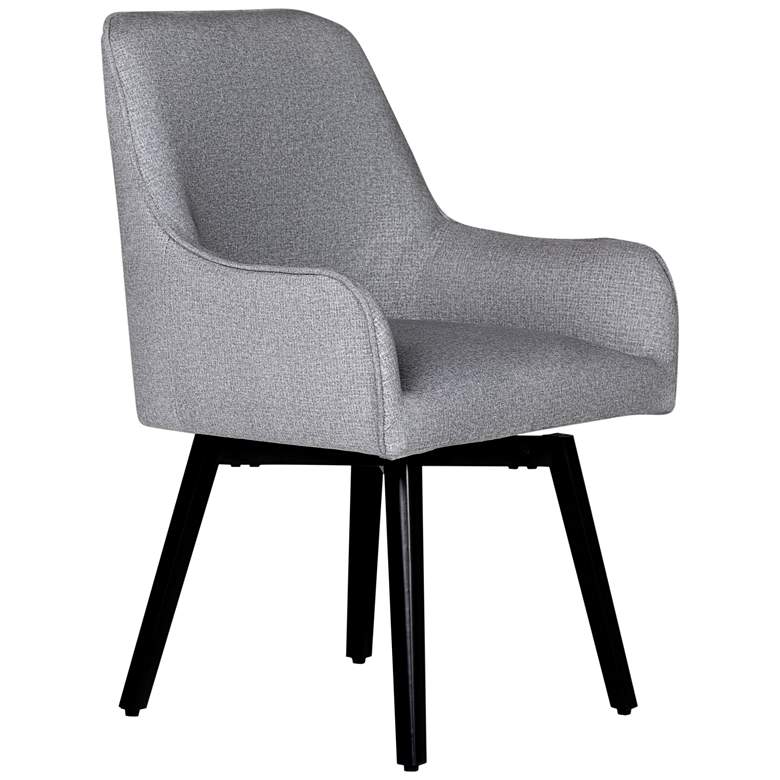 Image 3 Spire Heather Gray Fabric Luxe Swivel Accent Chair