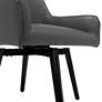 Spire Smoke Gray Bonded Leather Swivel Accent Chair
