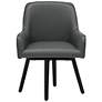 Spire Smoke Gray Bonded Leather Swivel Accent Chair
