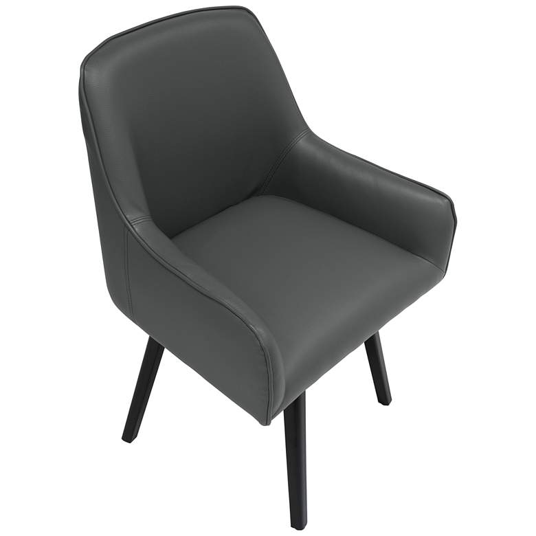 Image 6 Spire Smoke Gray Bonded Leather Swivel Accent Chair more views
