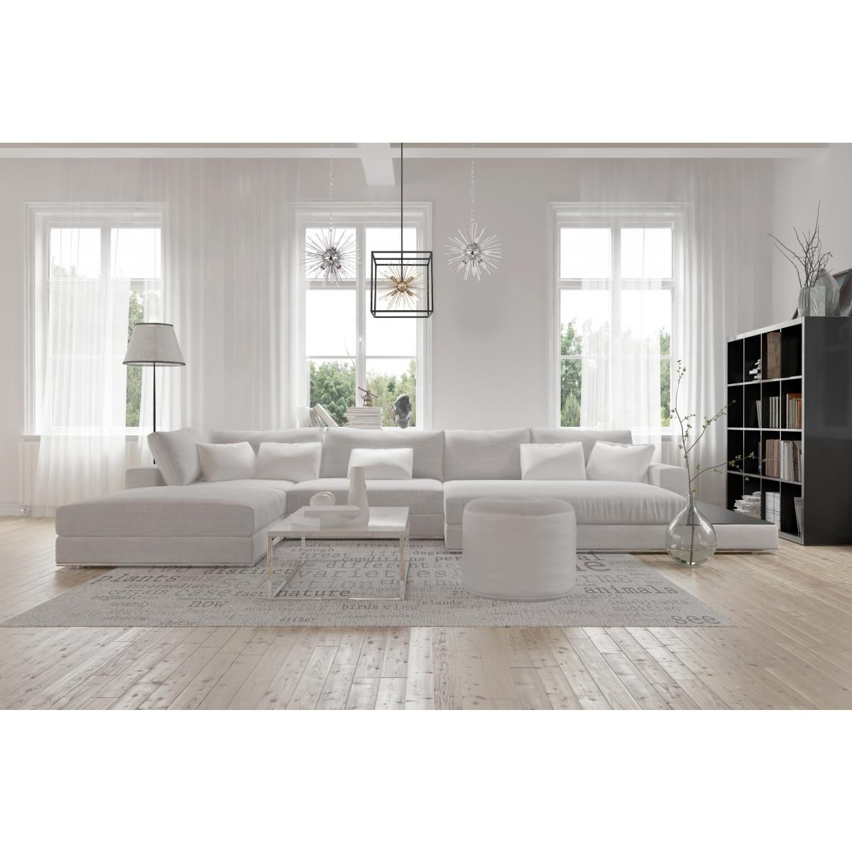 Image 4 Spirefly; 6 Light; Pendant Fixture; Matte Black and Burnished Brass Finish more views