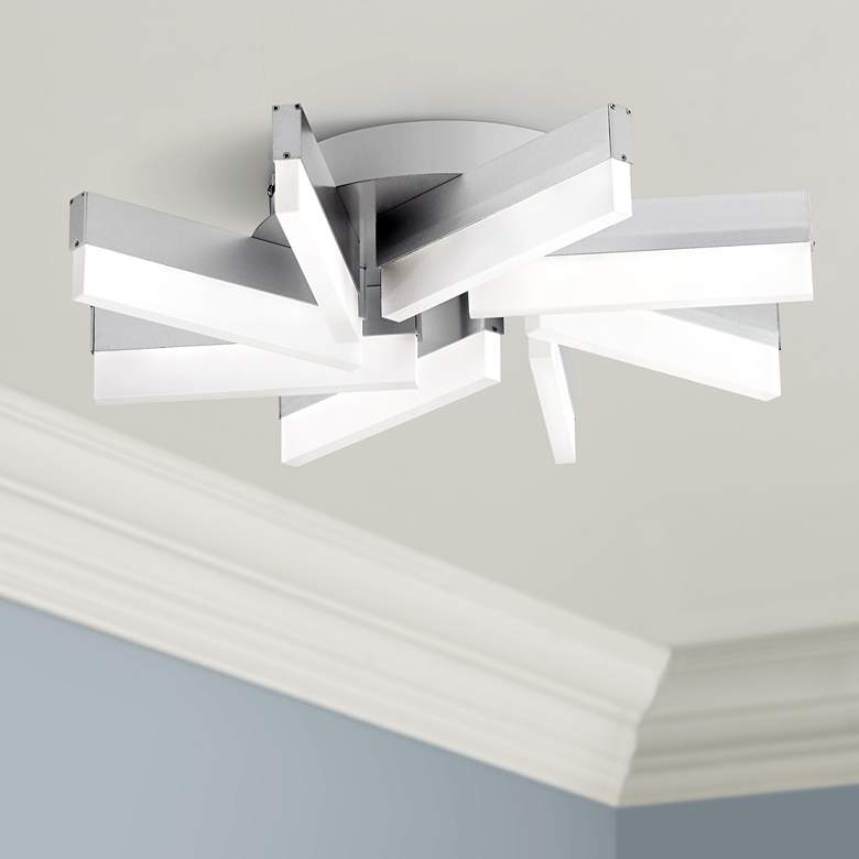 Image 1 Spirelli 19" Wide Aluminum Modern LED Ceiling Light
