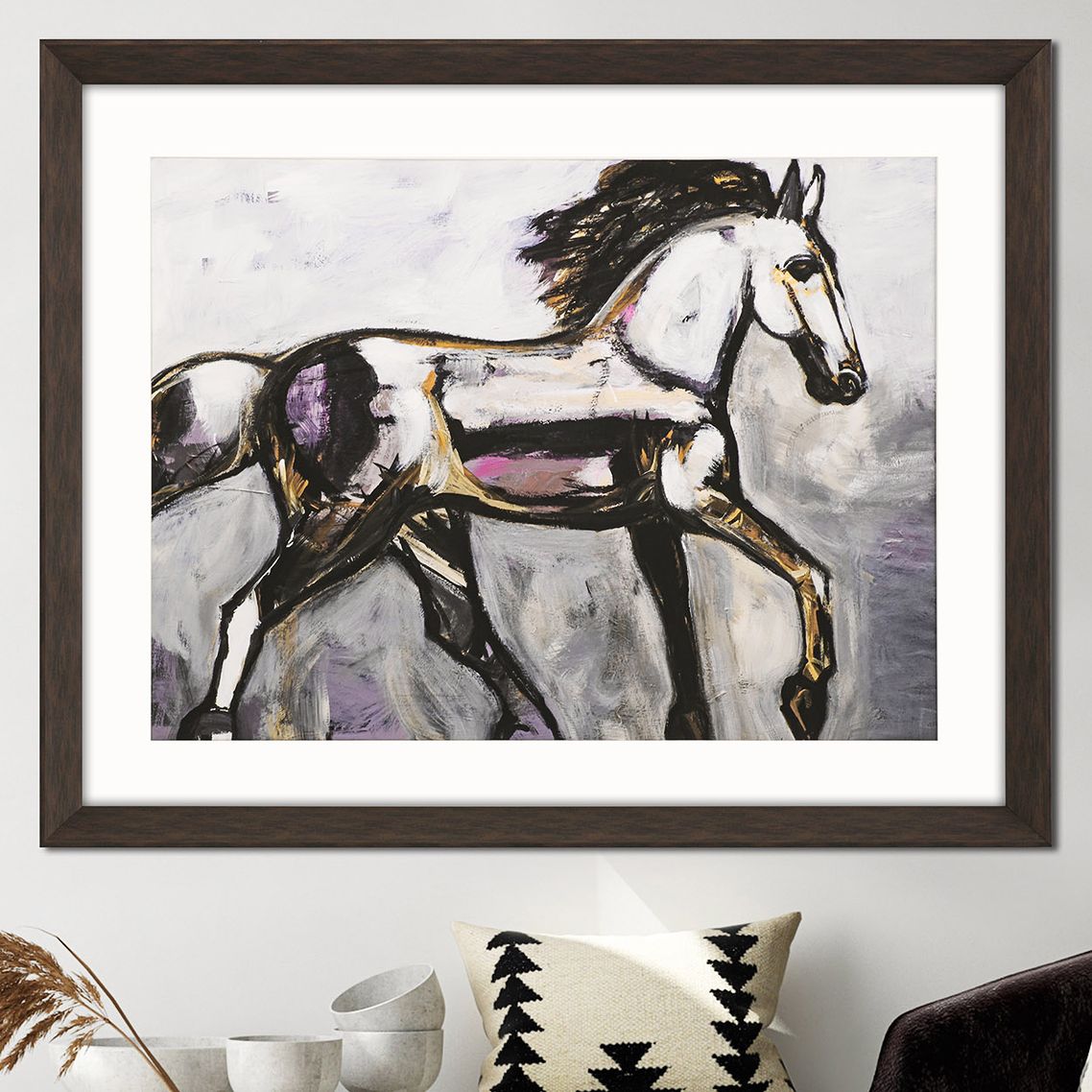 Spirit Horse 50" Wide Rectangular Giclee Framed Wall Art 984Y9 Lamps Plus