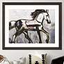 Spirit Horse 50" Wide Rectangular Giclee Framed Wall Art in scene