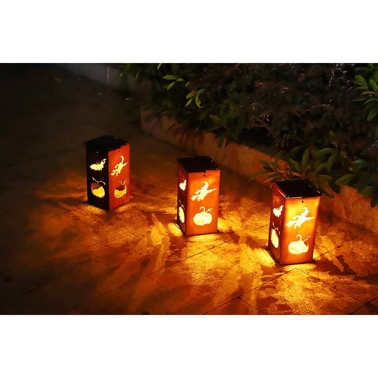 Image 4 Spirits 10 3/4 inch High Solar Powered Portable Halloween Lantern more views