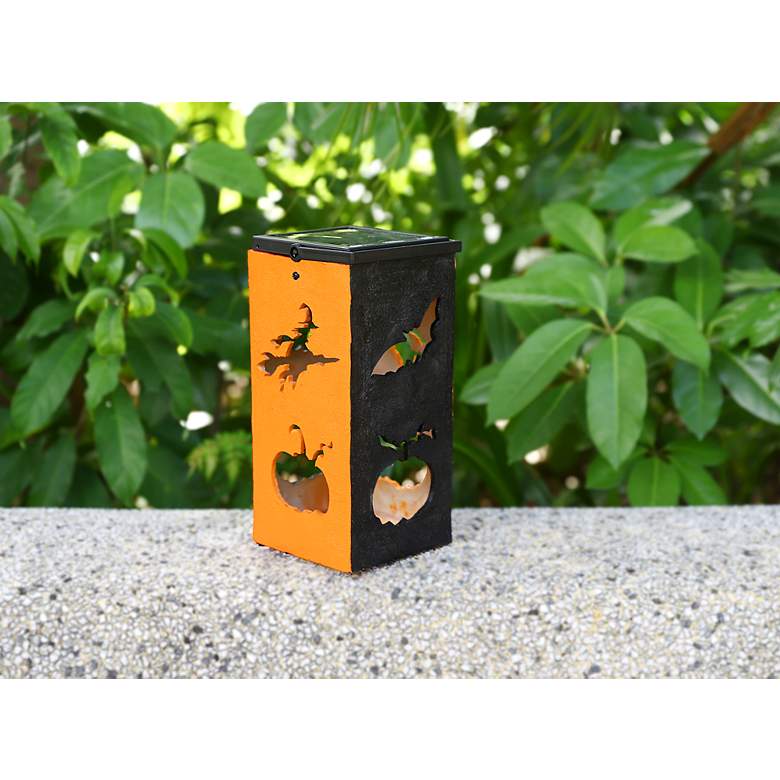 Image 6 Spirits 10 3/4" High Solar Powered Portable Halloween Lantern more views
