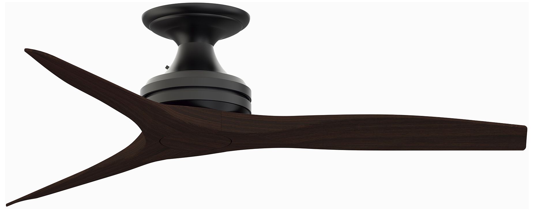 Spitfire 48 in Flush In/Out Fan - Black w/ Dark Walnut Blades