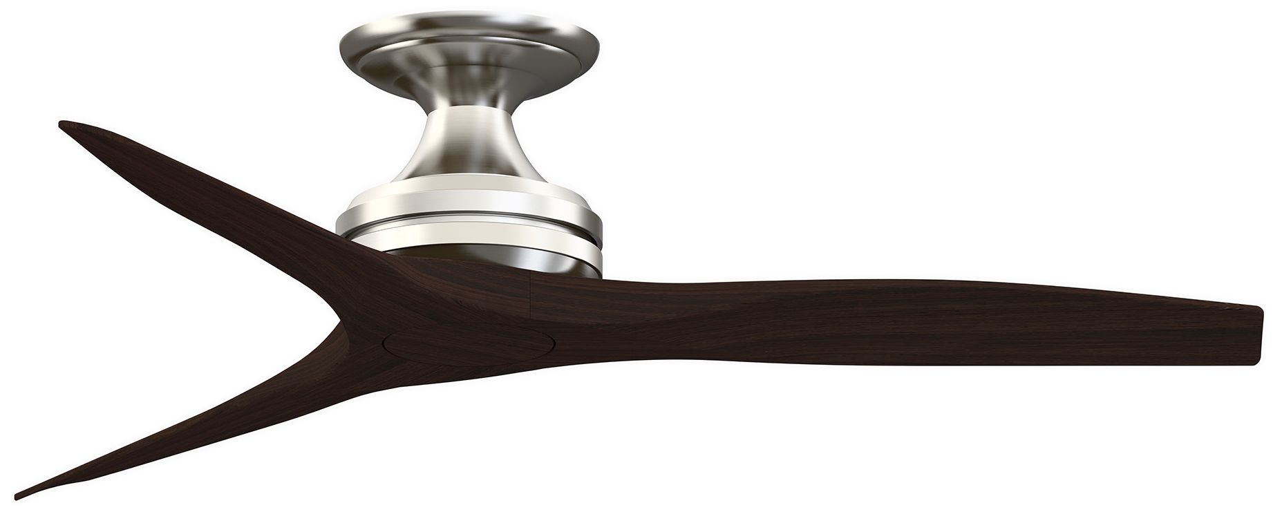 Spitfire 48 in Flush In/Out Fan - Br. Nickel w/ Walnut Blades