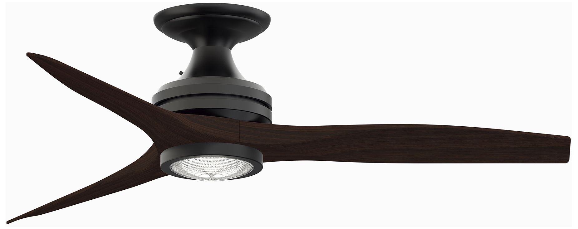 Spitfire 48 in Flush In/Out Fan w/ LED Lt Kit - Black w/ Dark Walnut Blades