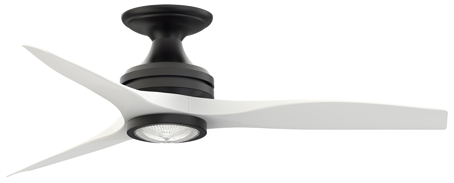 Spitfire 48 in Flush In/Out Fan w/ LED Lt Kit - Black w/ Matte White Blades