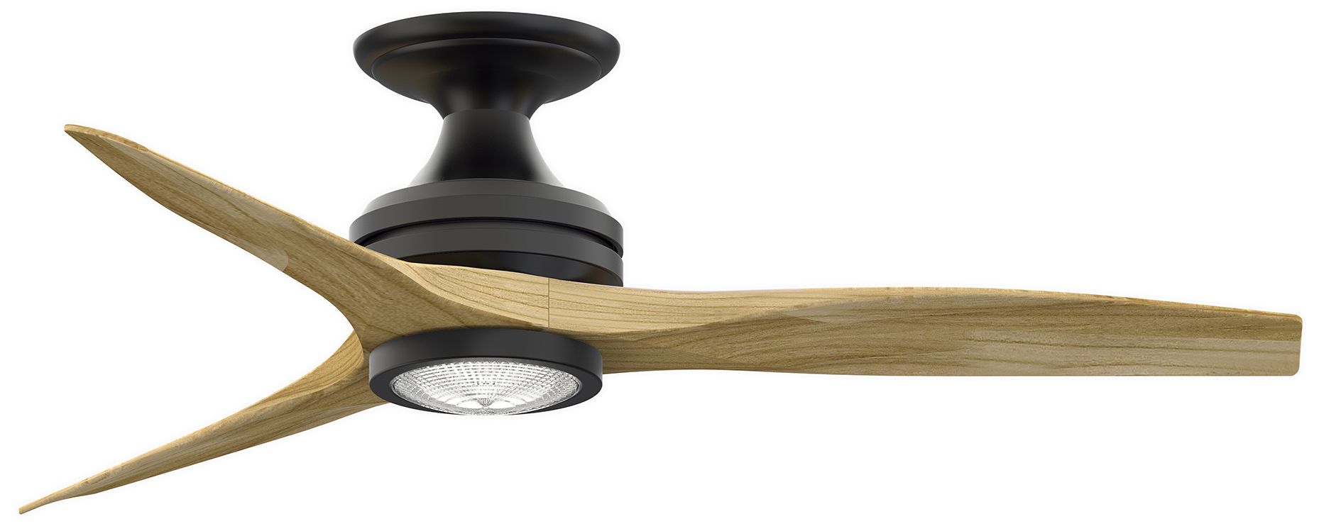 Spitfire 48 in Flush In/Out Fan w/ LED Lt Kit - Black w/ Natural Blades
