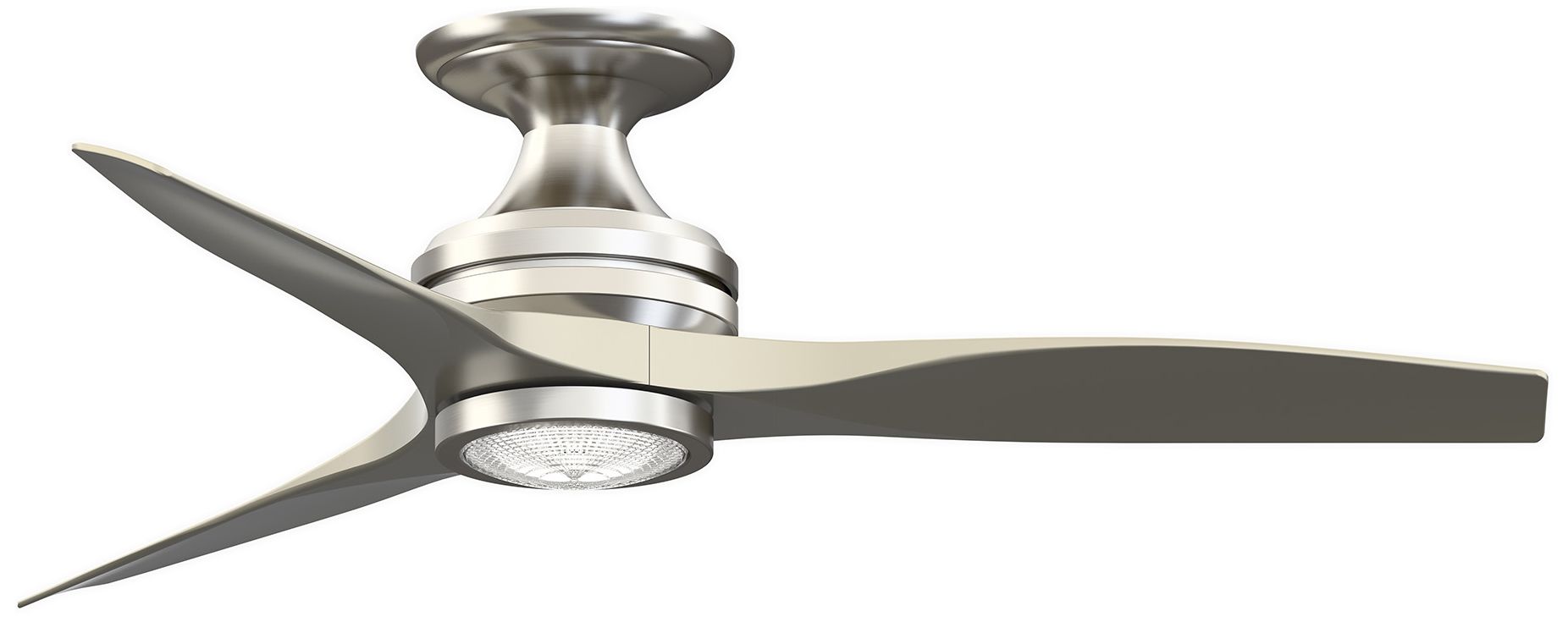 Spitfire 48 in Flush In/Out Fan w/ LED Lt Kit - Br. Nickel Blades