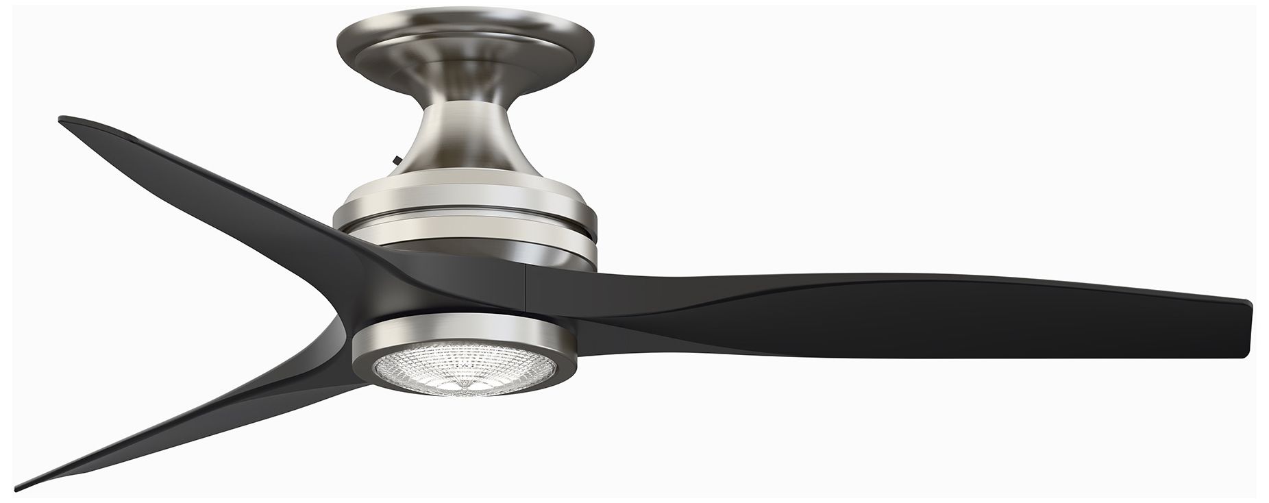 Spitfire 48 in Flush In/Out Fan w/ LED Lt Kit - Br. Nickel w/ Black Blades