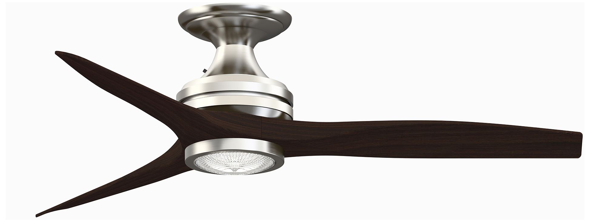 Spitfire 48 in Flush In/Out Fan w/ LED Lt Kit - Br. Nickel w/ Walnut Blades
