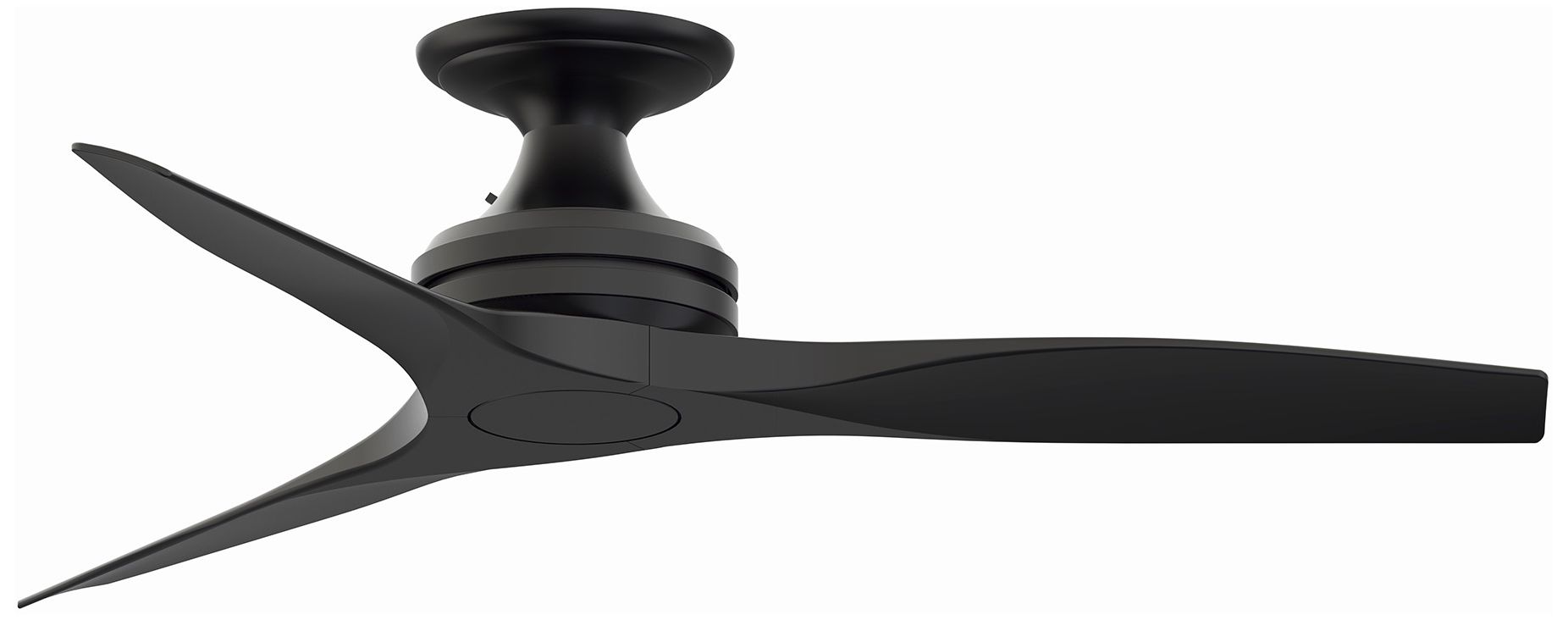 Spitfire 48 inch Flush Indoor/Outdoor Ceiling Fan - Black with Black Blades