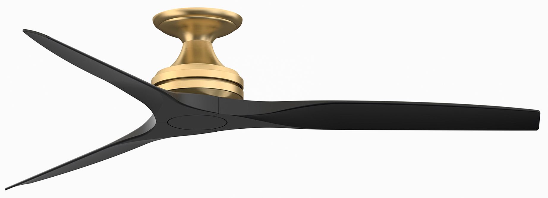 Spitfire 60 in Flush In/Out Fan - Br. Satin Brass w/ Black Blades