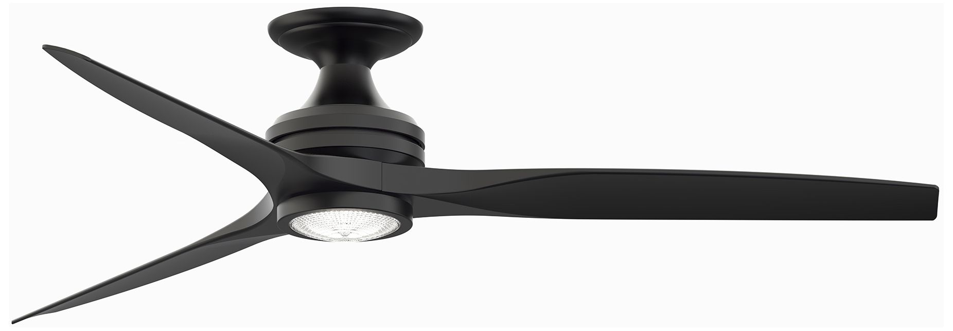 Spitfire 60 in Flush In/Out Fan w/ LED Lt Kit - Black Blades