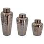 Spitzer Bronze Metallic Glaze Ceramic Canisters - Set of 3