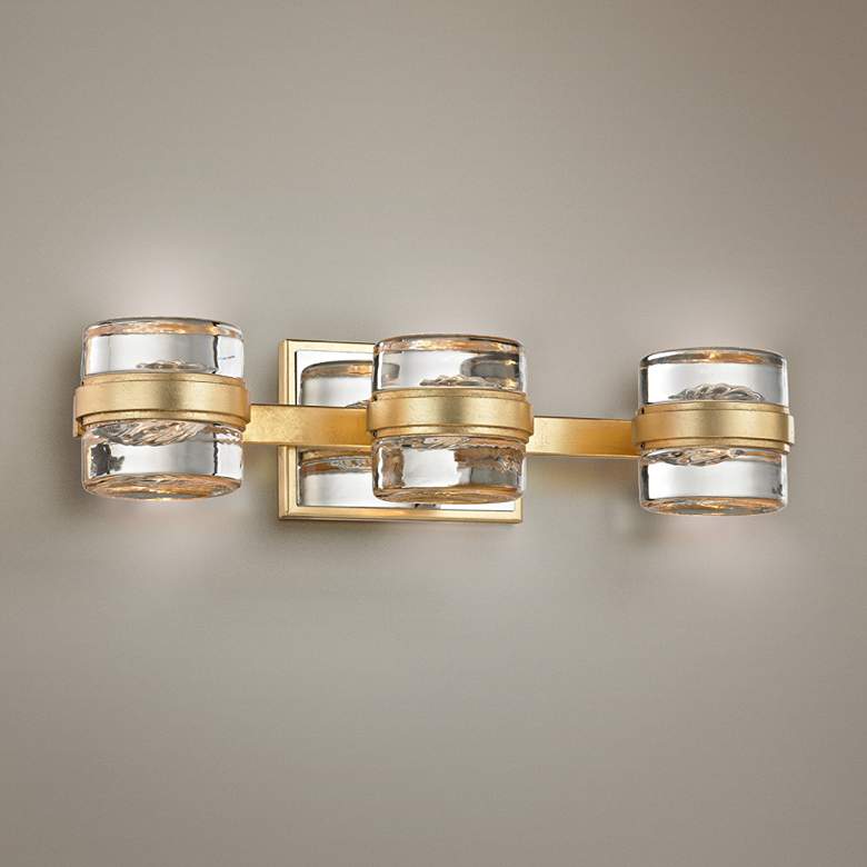 Image 1 Splash 18 1/4" Wide Gold Leaf 3-Light LED Bath Light