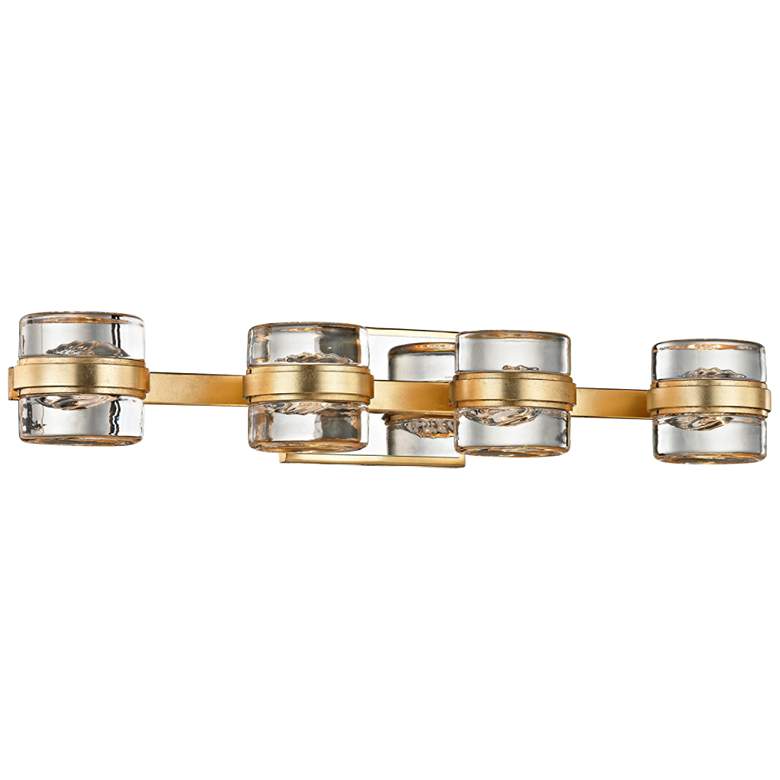 Image 2 Splash 25 1/4" Wide Gold Leaf 4-Light LED Bath Light