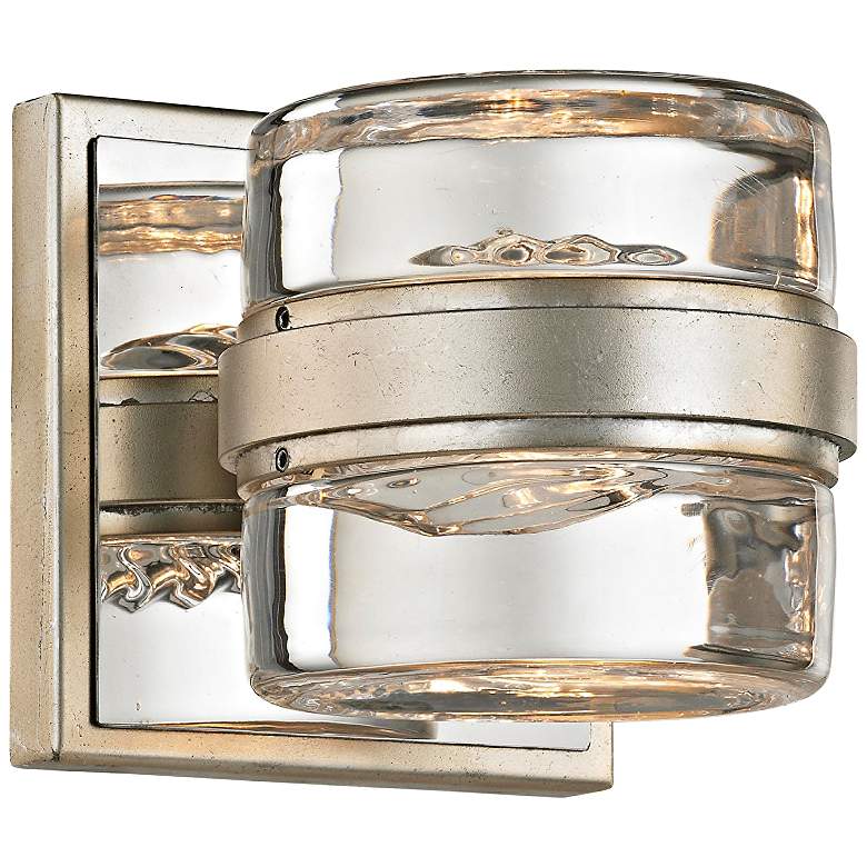 Image 1 Splash 4 1/2" High Silver Leaf LED Wall Sconce