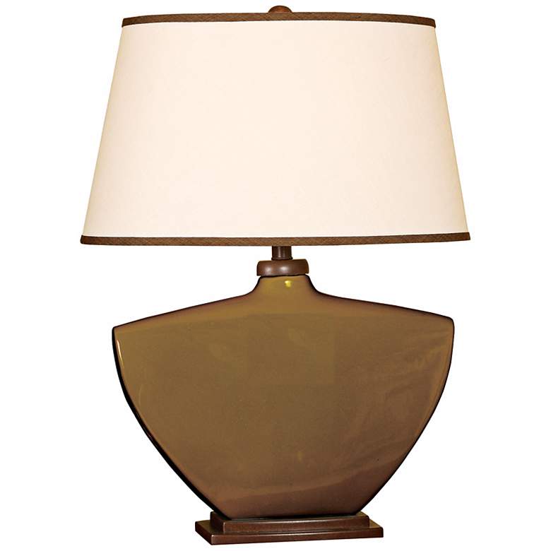 Image 1 Splash Collection Espresso Curved Ceramic Table Lamp