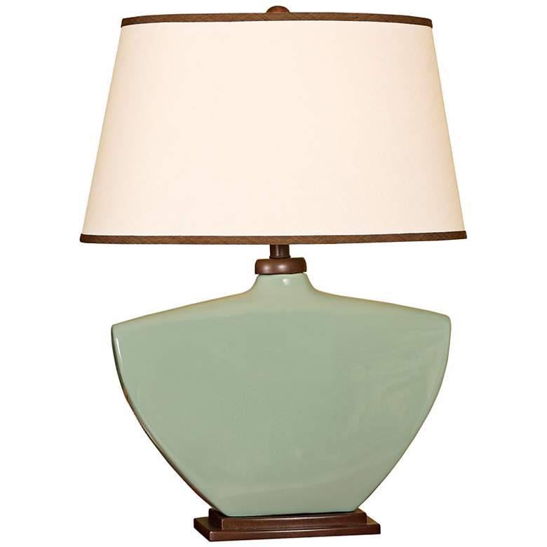 Image 1 Splash Collection Moss Curved Ceramic Table Lamp