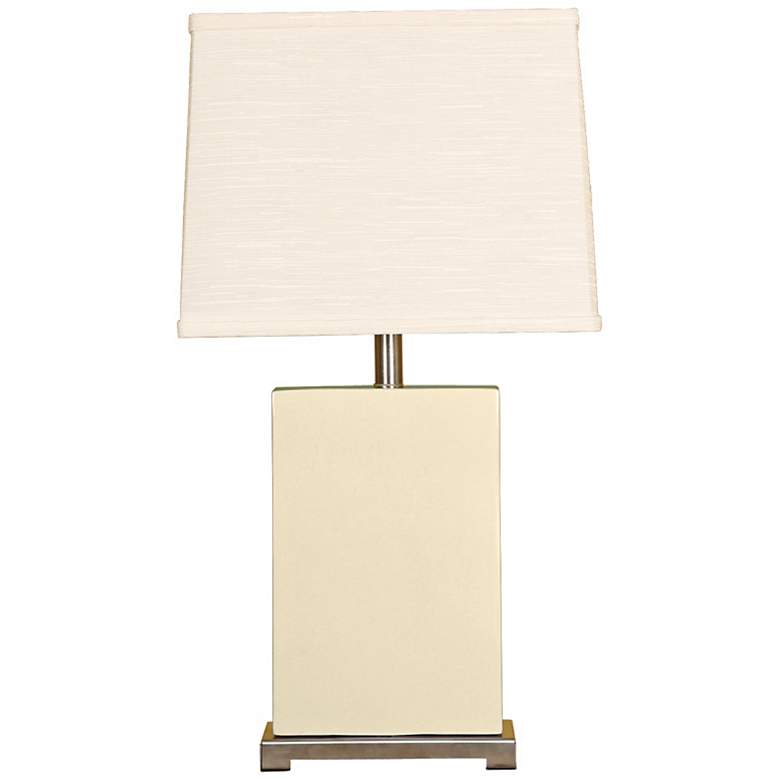 Image 1 Splash Collection Vanilla Ceramic Rectangular Table Lamp