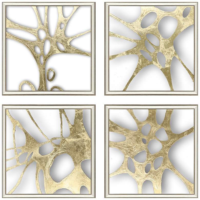 Image 1 Splash of Gold I 22"W x 22"H Framed Art Set of 4