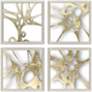 1_Splash of Gold I 22"W x 22"H Framed Art Set of 4