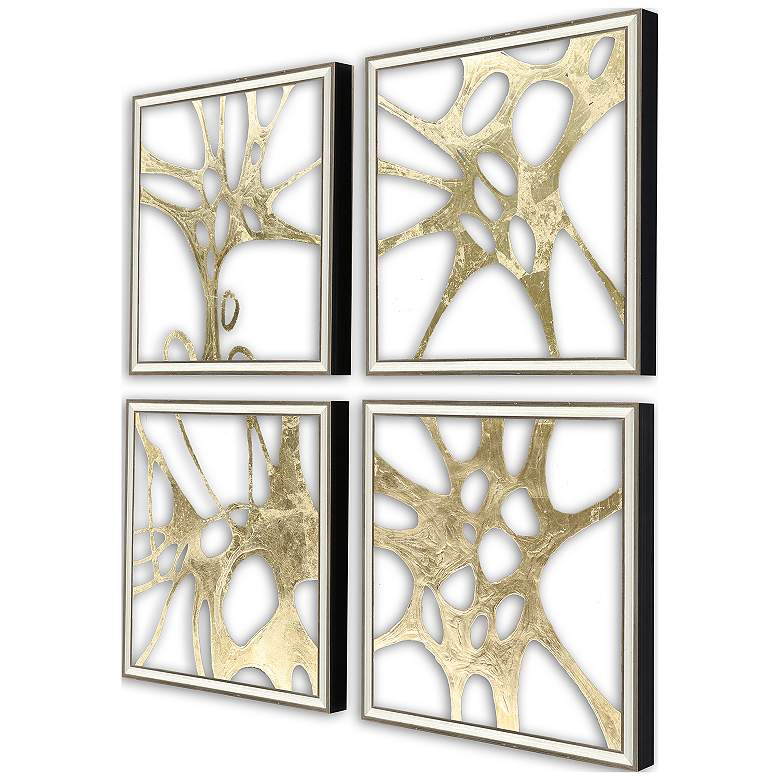 Image 2 Splash of Gold I 22"W x 22"H Framed Art Set of 4 more views