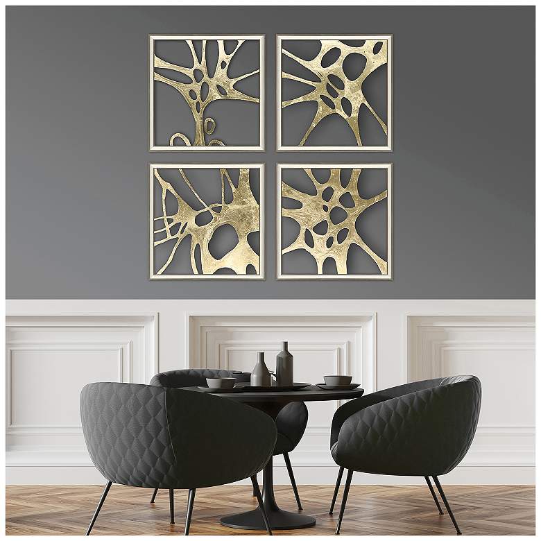 Image 4 Splash of Gold I 22"W x 22"H Framed Art Set of 4 more views