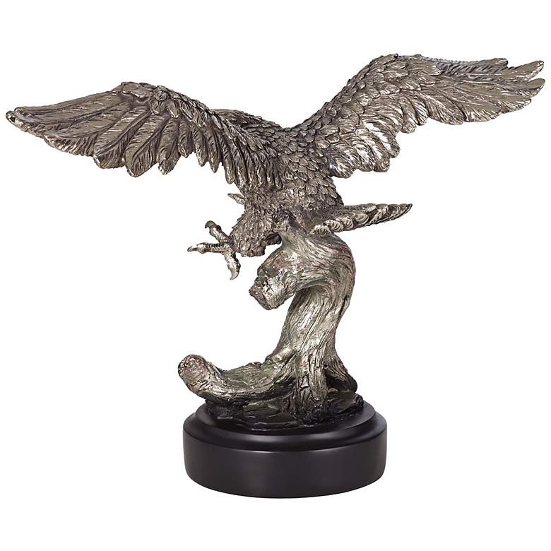 Splendor Pewter Winged Eagle 15&quot; Wide Sculpture more views